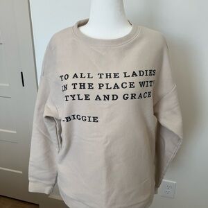 Beige Graphic Sweatshirt with Quote